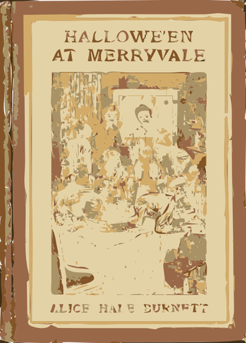 万圣节在 Merryvale 书籍封面矢量图像